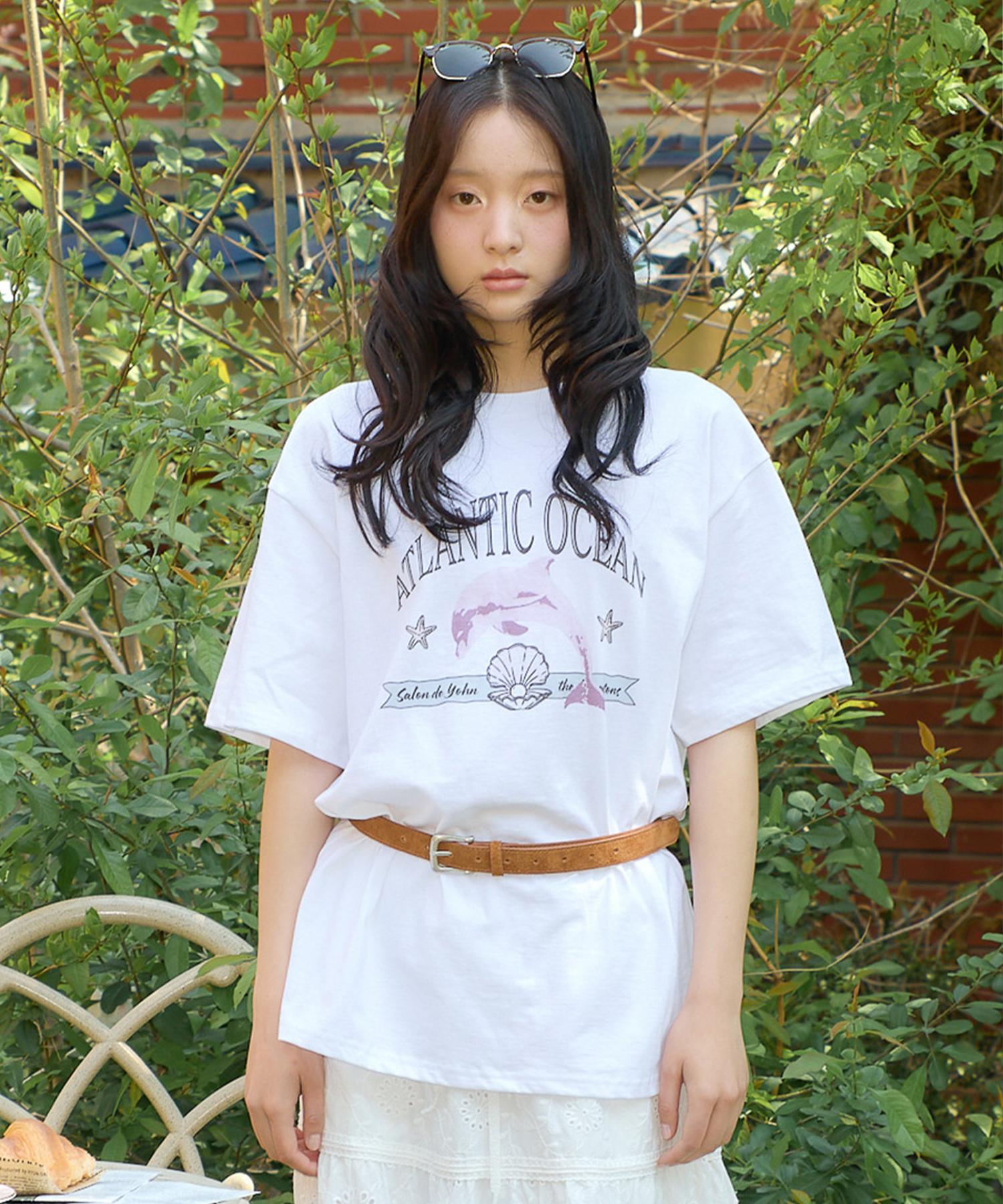 Salon De Yon Pink Dolphin Boxy T_ White