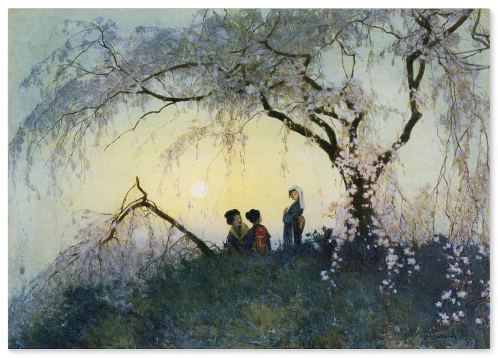 Hiroshi Yoshida Poster Reproduction "Kumoi Sakura (Japanese Painting)" A3 Size [Made in Japan] [Interior Wallpaper] Painting Art Wallpaper Poster