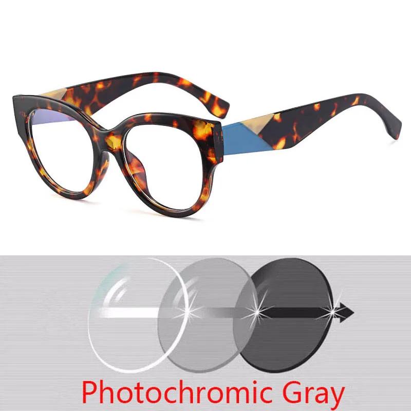 92161 Trendy Cat Eye Prescription Glasses With Large Frames And Colorful Legs For Women Diopters Minus -1.0 -1.5 -2.0 To -6.0