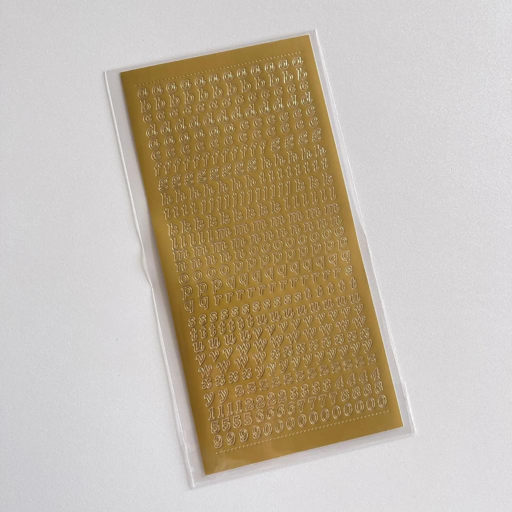 Letter Number Letter Stickers for DIY Idol Card Album Bronzing Gold Silver Scrapbooking Diary Sticker Korean Stationery 1Sheet
