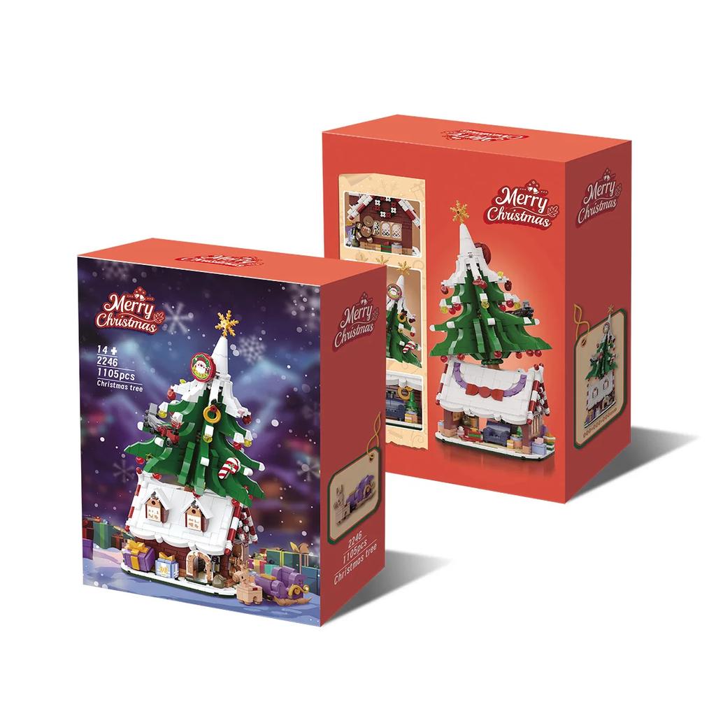 Building Blocks Christmas Tree House Brick Assembly Toys Kids DIY Education Block Toy Construction Toys Xmas Gifts Children Girl
