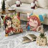 Kwaii Anime Hakumei and Mikochi Pillow Case Anti-dustmite Pillow Invisible zipper silky short plush Sofa cushion cover
