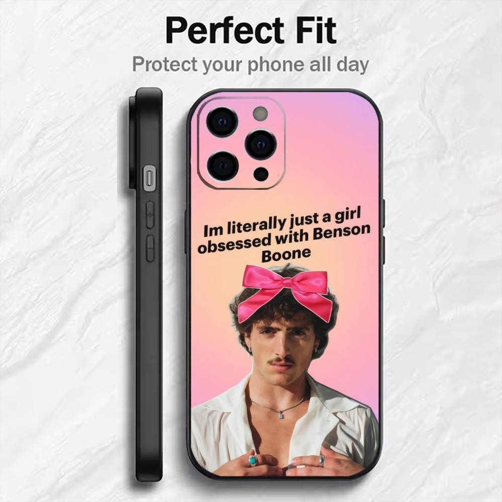 Fan Art B-Boone-e Bear BensonS Phone Case For iPhone17,16,15,14,13,12 Plus,Max Soft Silicone Black Cover