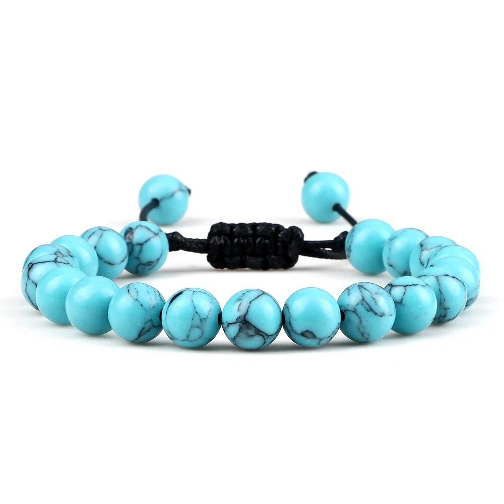 Schwarzer Lavastein-Kronen-Charm, Tigerauge-Perlen-Armband für Männer und Frauen, geflochtene Armbänder, handgefertigt, verstellbarer Schmuck, Pulseira