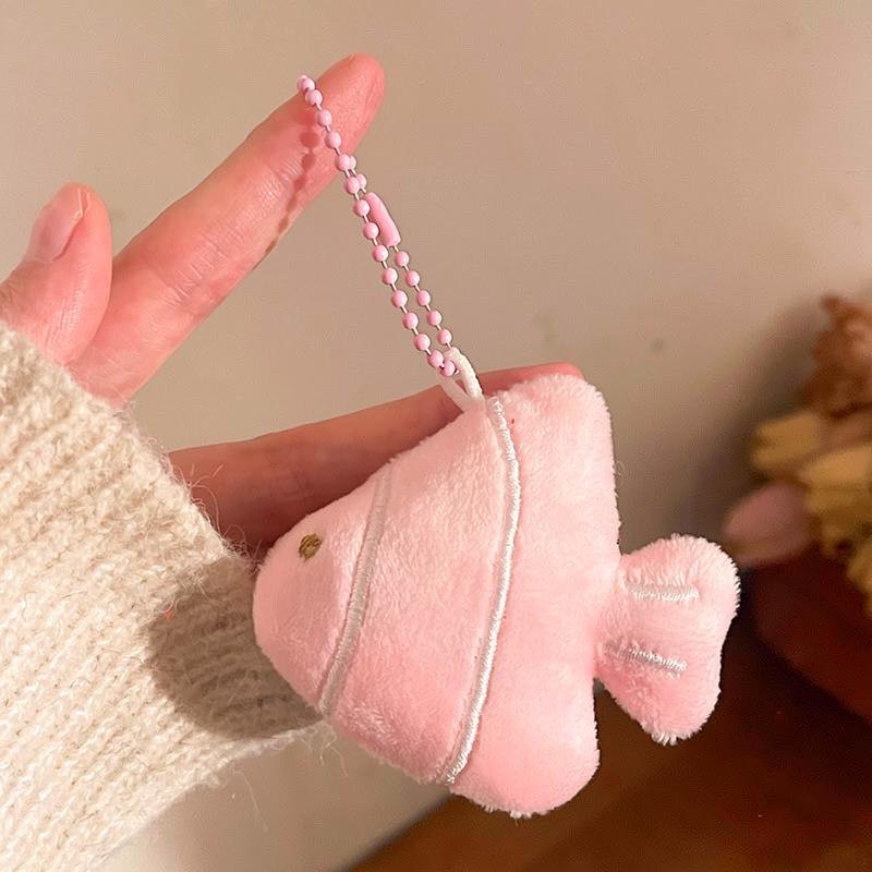 Cute Plush Fish Keychain Soft Stuffed Animal Bag Charm for Women Girls Kawaii Fish Pendant for Backpack Purse and Key Accessory