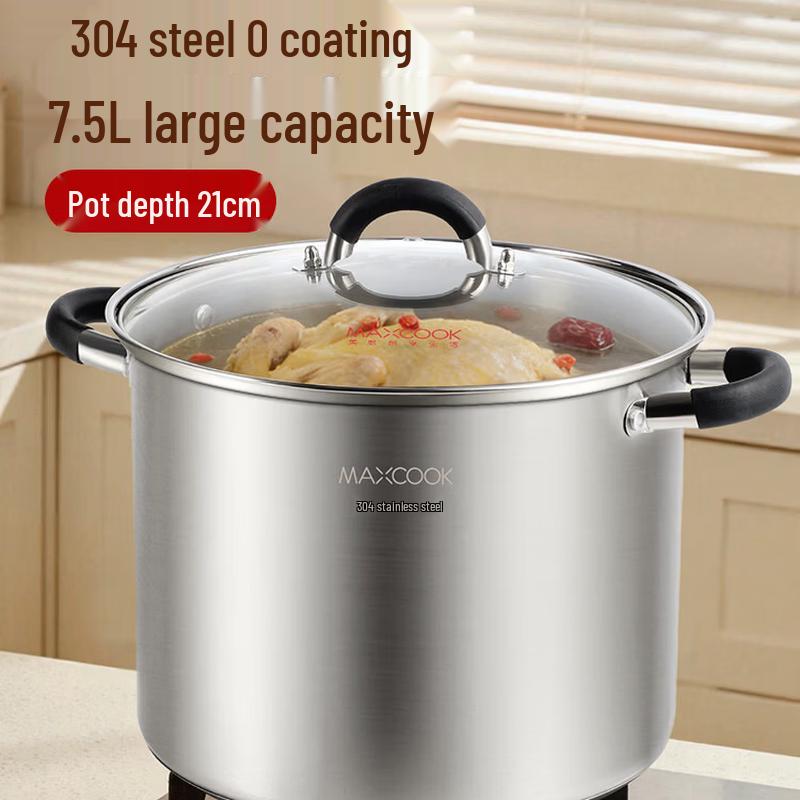 MAXCOOK Night Fire Series 22cm 304 Stainless Steel Stock Pot