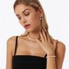 Chic Double Strand Choker Set Imitation Pearls Accents Alloy Clavicle Chain Jewelry For Daily Use