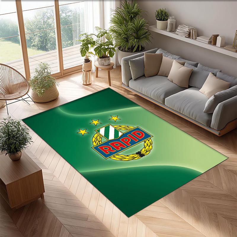 Rapid Wien FC Soccer Football Pattern Soft Area Rug Non Slip Indoor Floor Carpet Sports Decor Mat for Bedroom