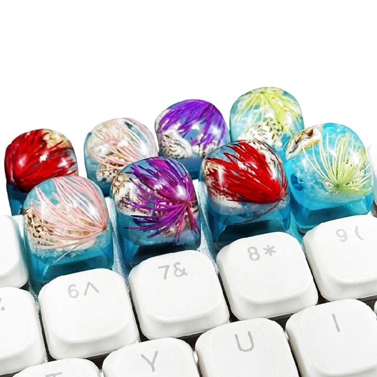Clear Keycaps Featuring Underwater And Ocean Creature Pattern For Mechanical Keyboards Switches Decoration