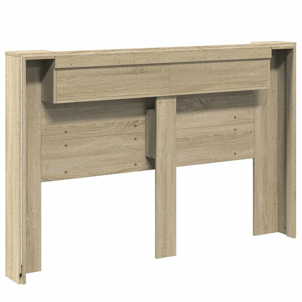 Headboard Cabinet with LED and Shelf Sonoma 160 x 16.5 x 103.5 cm