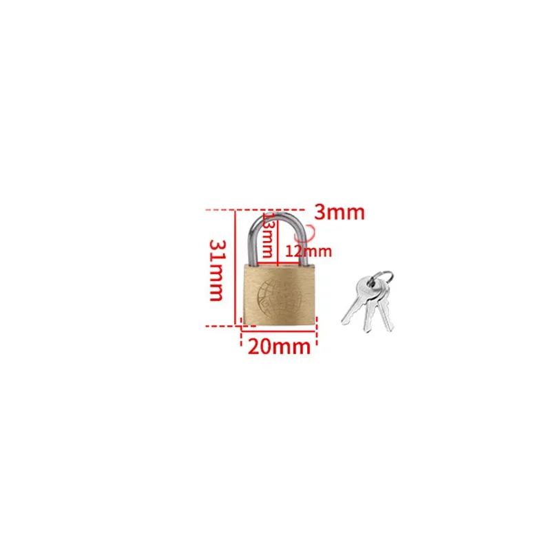 Cadenas en Cuivre Petites Serrures pour Valise Casier Quincaillerie de Bricolage 20mm 25mm 30mm 40mm 50mm Inclure 3Clés