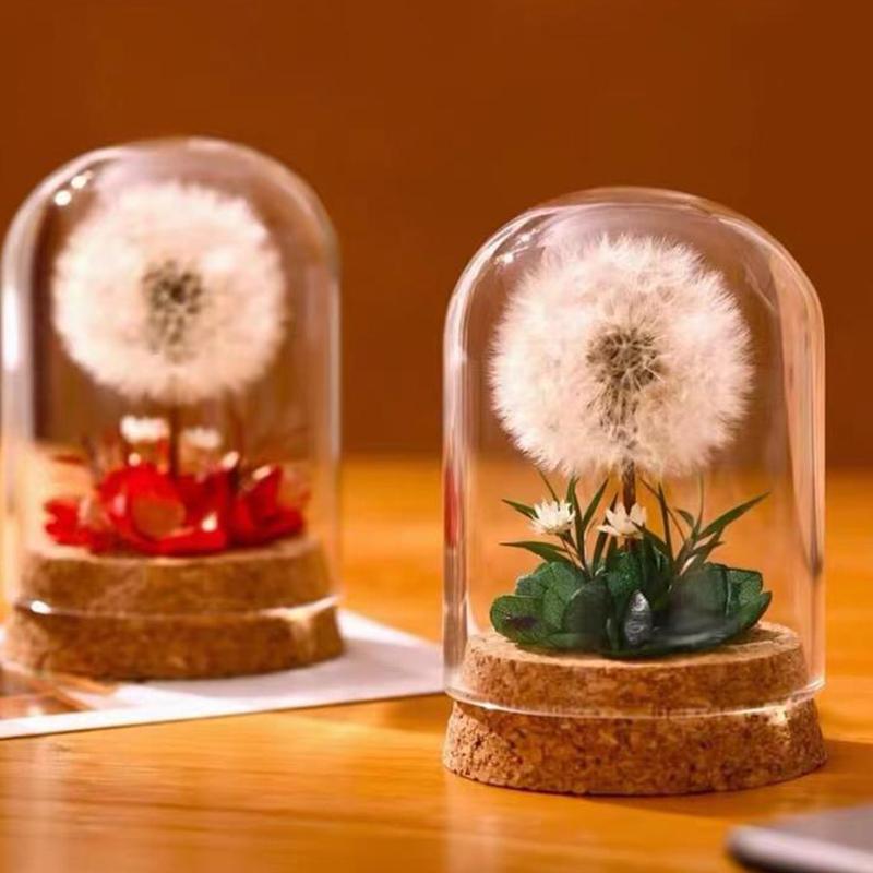 

Diy Material Package Eternal Flowers Wishing Vase Dandelion Valentine S Day Mother S Day Gift Desktop Ornament червоний