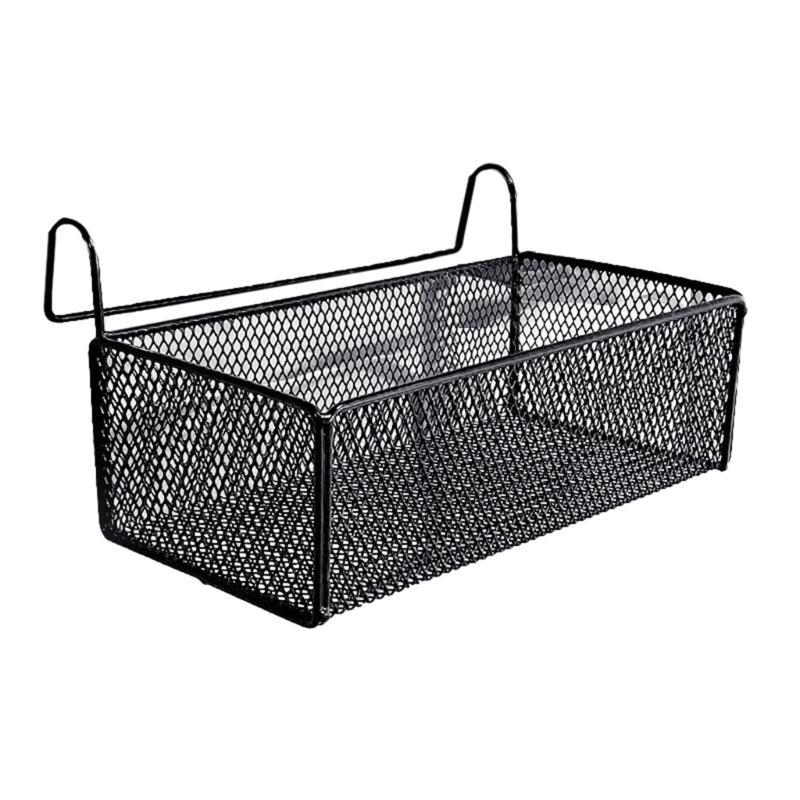 Multipurpose Bed Hanging Storage Organizers Sturdy Metal Basket Accessory for College Dorms and Office Cubicles