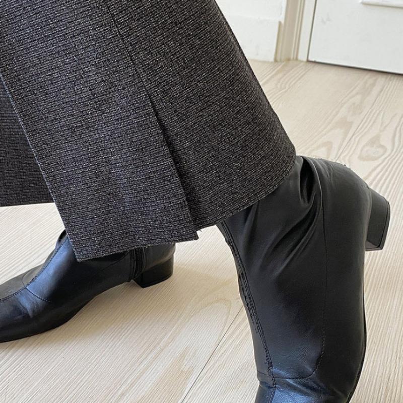 Shop   Women Semi Bootcut Side Split Span Banding Slacks Charcoal Mut Wpt 2024