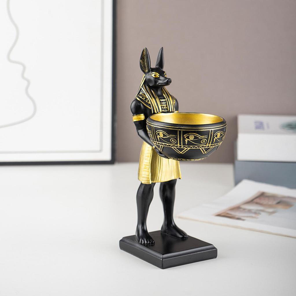 Dog Decor Resin Animal Sculpture Home Decoration Egyptian Dog Statue Decorations For Living Room Bedroom Shelf Table Study