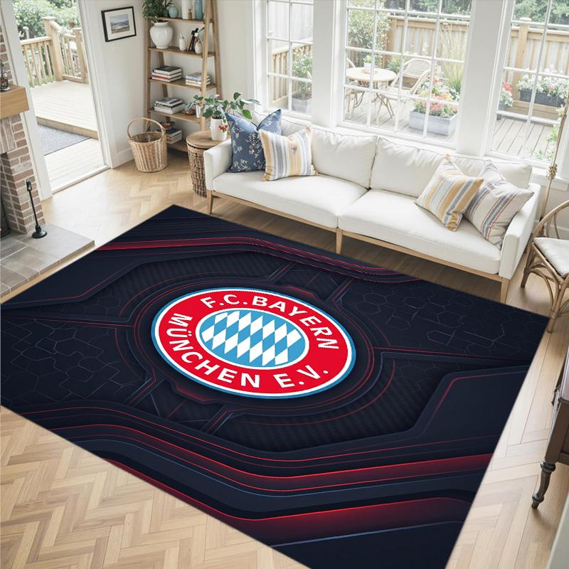 Diseño del Bayern de Múnich Alfombra de Terciopelo de Cristal Acogedora No?Alfombra Estampada Antideslizante Para Dormitorio Sala de Estar Entrada