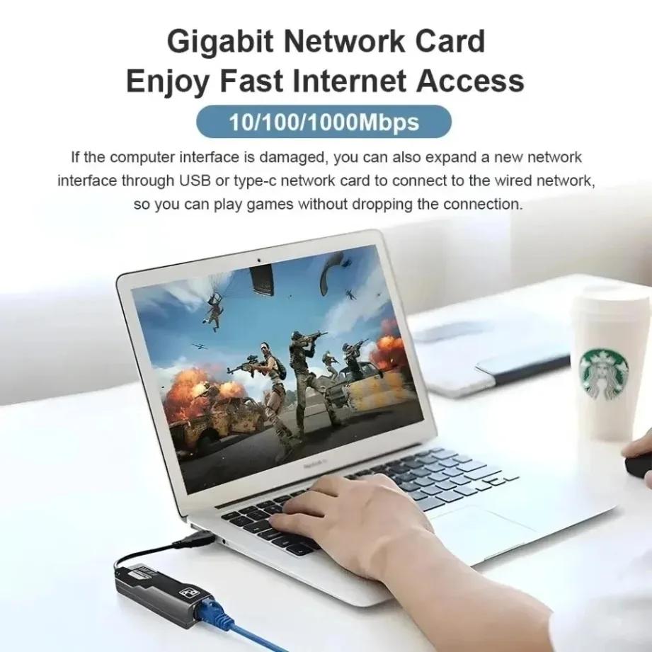 KEBIDU 1000Mbps High Speed USB 3.0 To RJ45 Gigabit Ethernet Adapter Plug & Play LAN Network Dongle for Windows macOS Linux Laptop PC