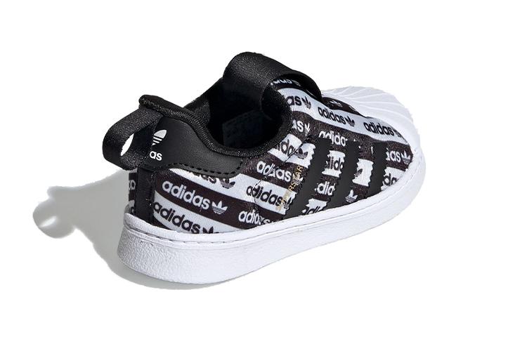adidas Originals SUPERSTAR 360 Abrasion Resistant Low Top Skateboard Shoes Black White Infant And Toddler EF6642