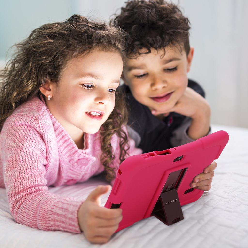 PRITOM 7 Zoll Kinder-Tablet Quad Core Android 10 32 GB WiFi Bluetooth Lernsoftware installiert