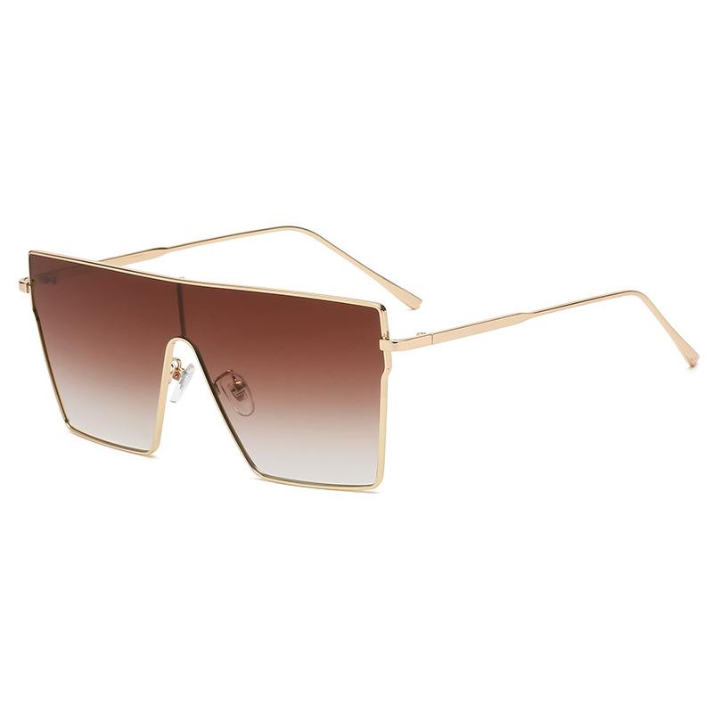 Metal Square Sunglasses Women  Luxury Brand Fashion Large Frame Sun Glasses For Men Retro Gradient Eyeglasses