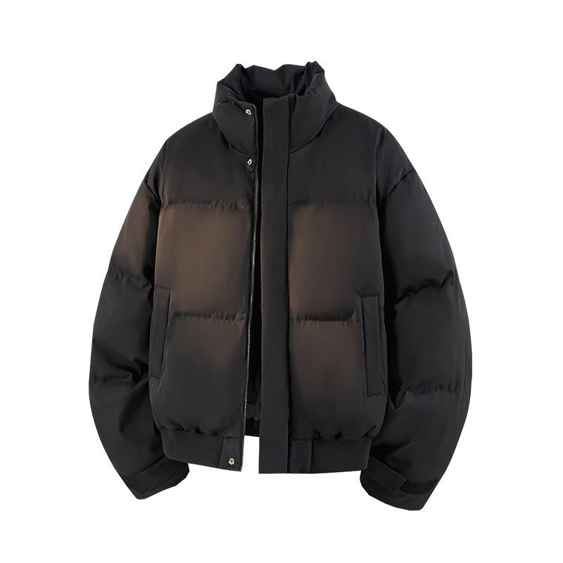 Stand up collar winter new warm men's versatile casual loose retro cotton jacket couple trendy padded clothes