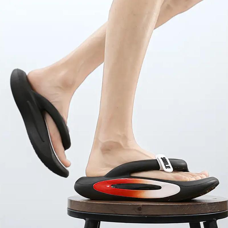 Pánské letní pantofle s tlustou podrážkou, pohodlné, tlumící, smíšené barvy, velká velikost, žabky, měkké, elastické, odolné proti opotřebení