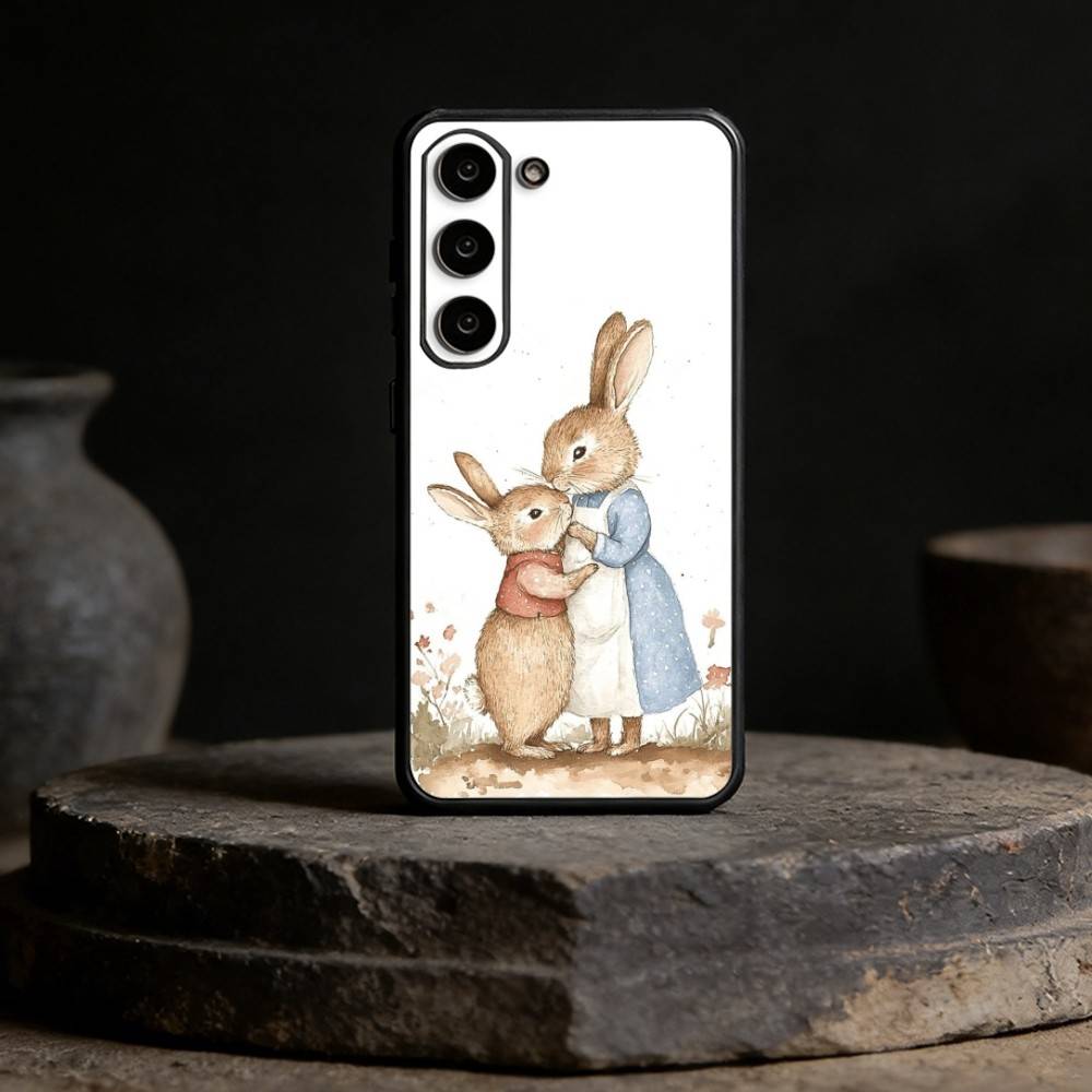 Cute P-Peter Rabbit Phone Case For Samsung Galaxy A91,80,73,72 ,71,53,52,32 ,31,22,21s,20,Soft Black Case