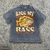 Kiss My Bass Vintage 90s Graphic Style Comfort Colors® Tshirt, Funny Fish Retro Angler Tee, Fishing Y2k Streetwear, Fisherman Gift