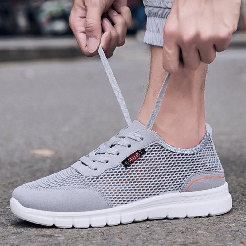 Men's Spring and Summer Breathable Mesh Shoes Casual Men's Tennis Shoes Anti Slip and Deodorant Sports Running Flat Shoes