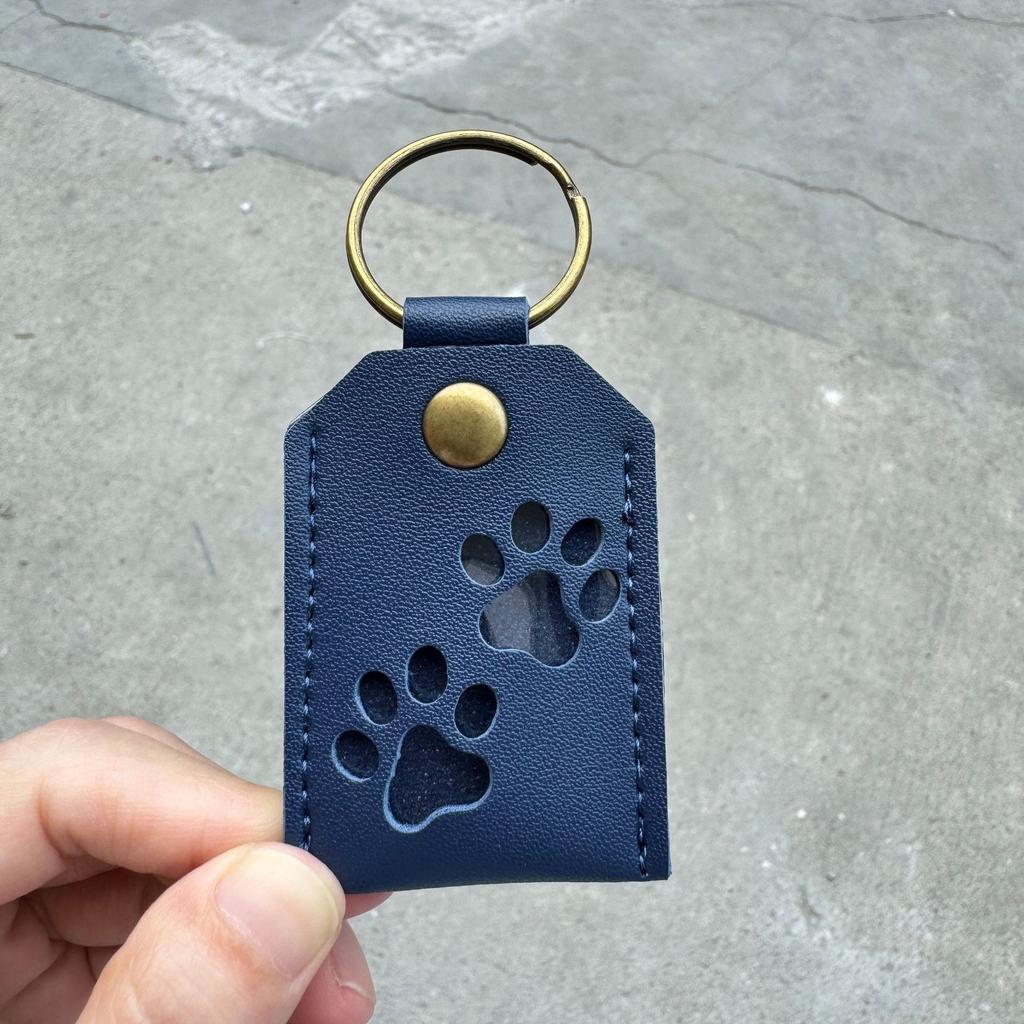 1PC Square pet hair storage set animal leather cat and dog hair storage bag hair memorial bag keychain