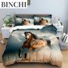 Horse Comforter Cover Set For Kids Toddler Farm Animal Pattern Bedding Set Boys Girls 3 Piece Farmhouse Cowboy Duvet Cover Set