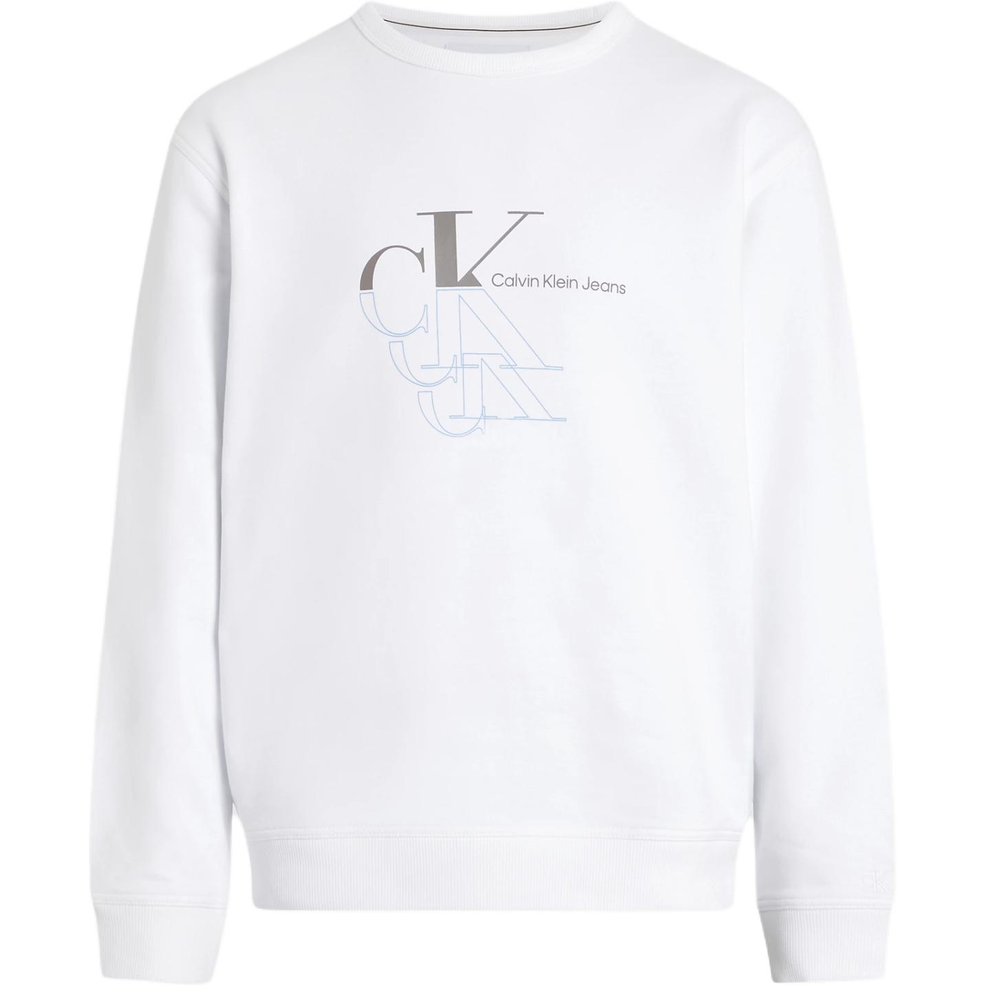 

Calvin Klein Jeans Two-Tone Letter Print Casual Loose Round Neck Long Sleeve Sweatshirt Men sweatshirt Bright-White J30J325516-YAF M