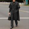 Two Pieces Outfits Men Lapel Neck Long Sleeve Striped Cloak Shirts Long Suit Pants Sets