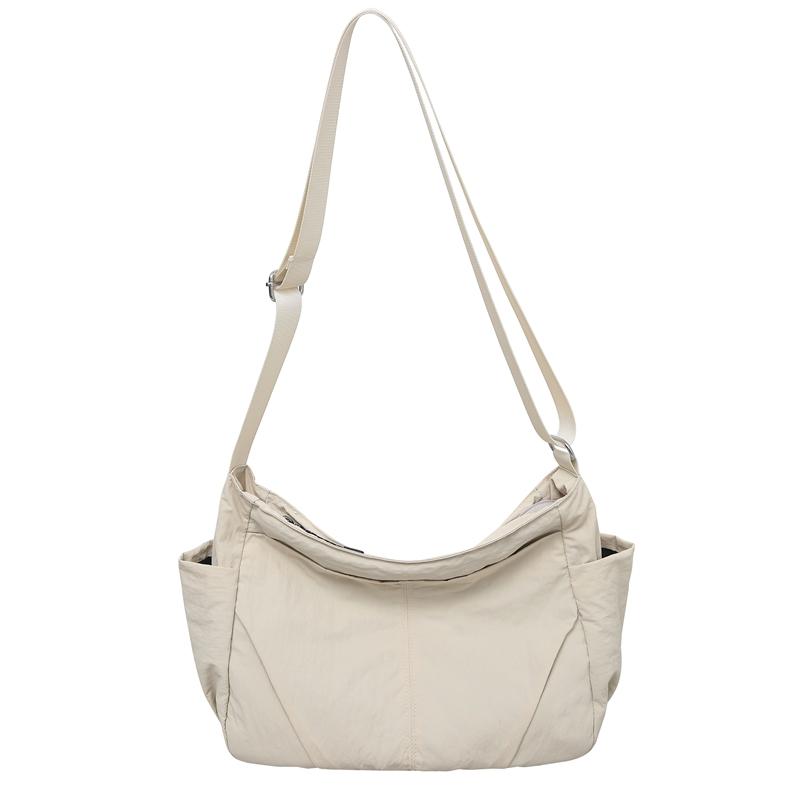 

Женская нейлоновая сумка большой вместимости, студенческая сумка через плечо, мужская легкая сумка-тоут белый