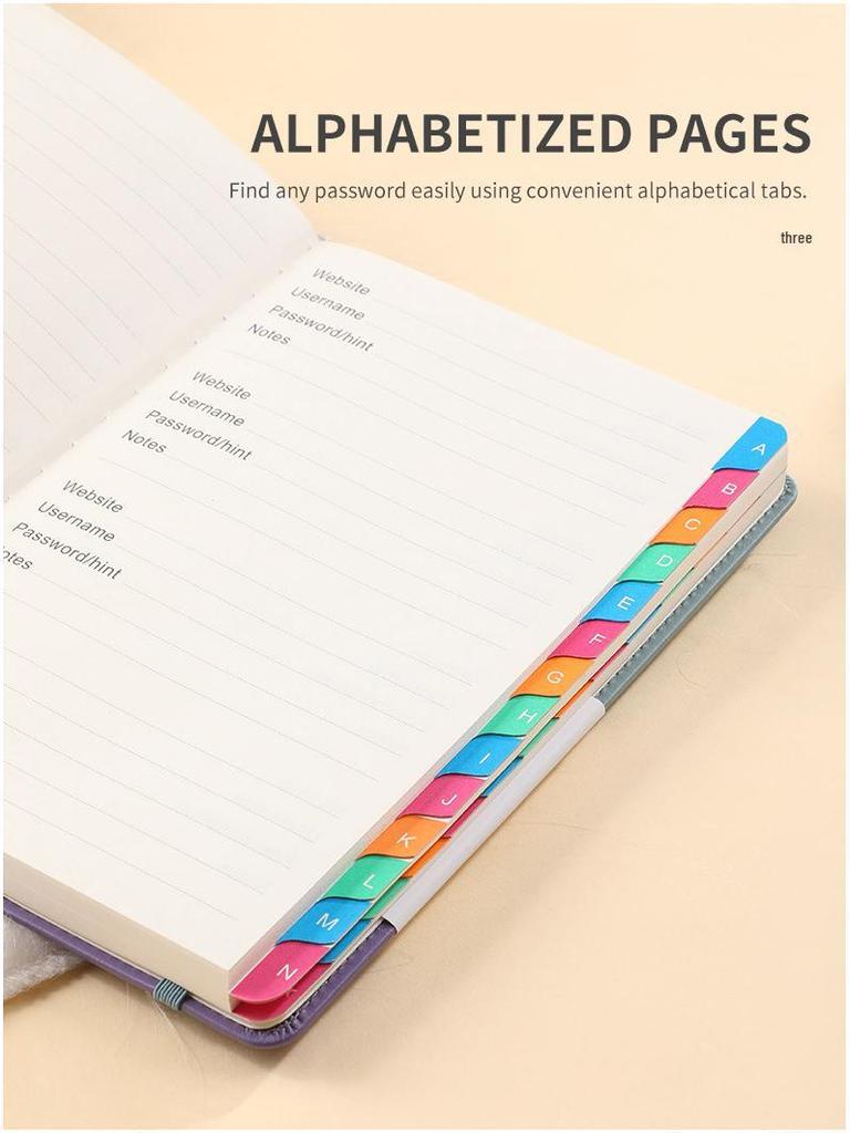 A5 Password-Protected Notebook for Website & Contact Management