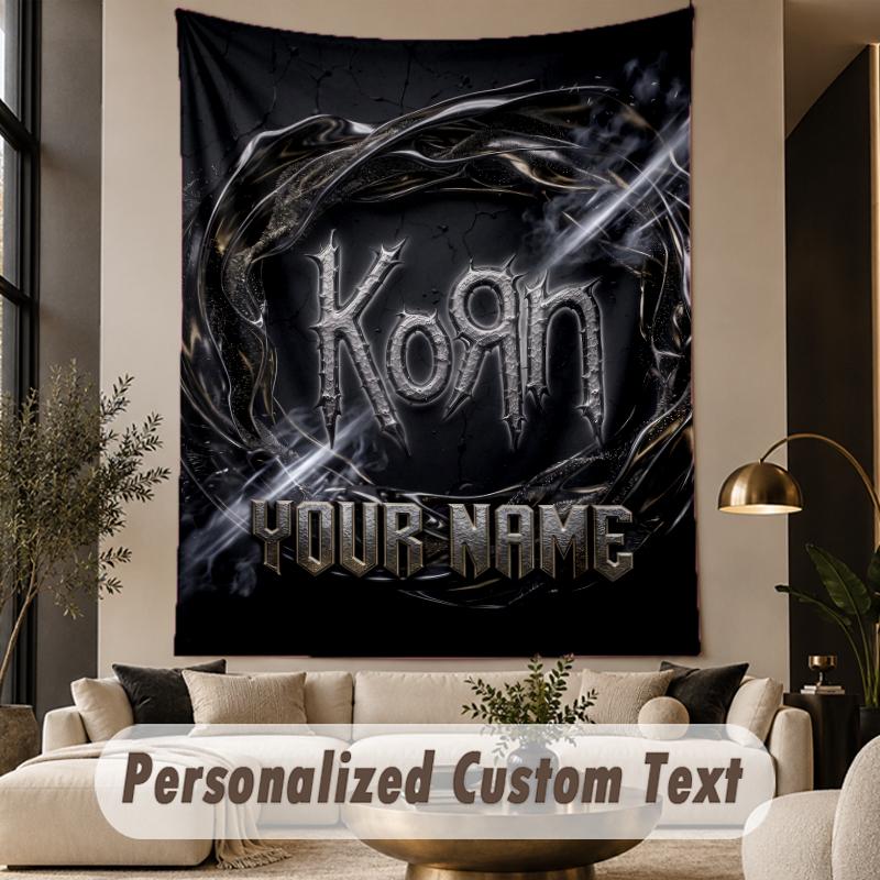 Custom Text Tapestry Korn Print Wall Tapestry Indoor Living Room Wall Decor