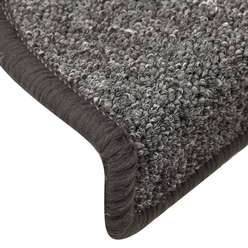 Step Mats 15 pcs 56 x 17 x 3 cm Dark Grey Semi Round