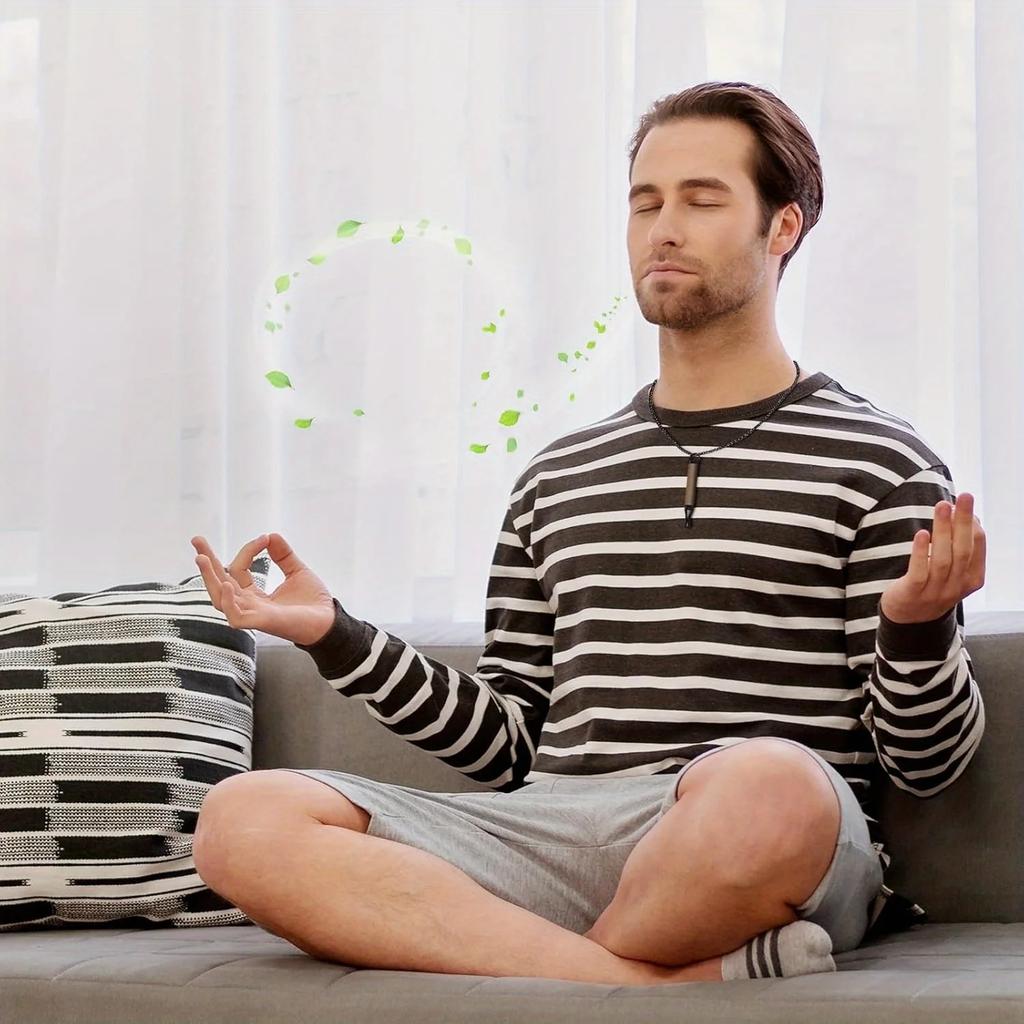 Pendants With Flavor Filters Anxiety Relief Breathing Necklace Quitting Smoking Meditation Mindfulness Necklace Quit Smoking Aid