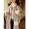 2025 Autumn/Winter Korean Style Slimming Loose Mid-Length Woolen Coat