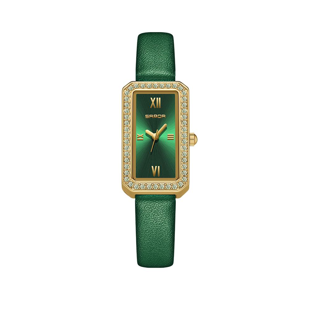 Luxury Fashion Women Quartz Watch Green Dial Student Ladies Diamond Watches for Woman Waterproof Wristwatches Reloj Mujer