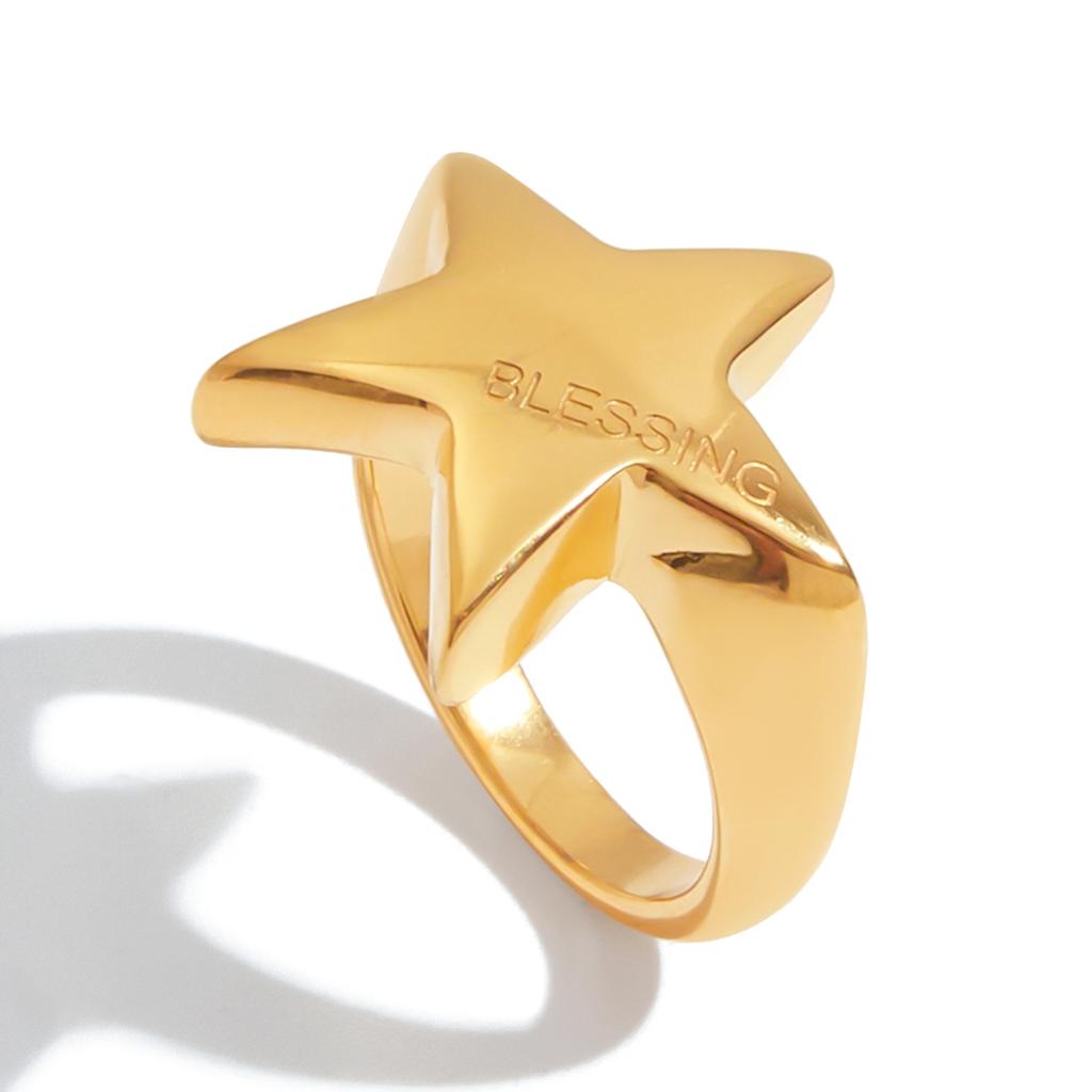 Yori BLESSING Polished Five-Pointed Star Ring New Arrivals High Quality Texture Jewelry Bijoux 2025 Gift