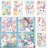 Cartoon Rabbit Happy Easter Static Sticker PVC Easter Eggs Electrostatic Sticker Ornament Flower Decorative Decals Spring