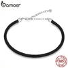 Bamoer 925 Silver Black Basic Braided Bracelet White Four Colors Gray Red Mixed Bracelet for Women DIY Fashion Jewelry