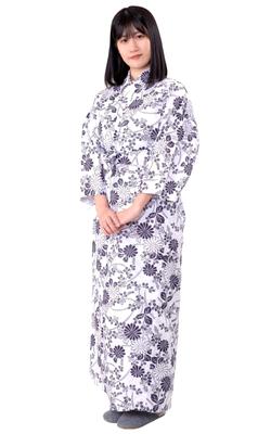 Aiai Gauze Made In Includes Suitable for Ryokan Nightgown Women's Yukata, Japan, 100% Cotton, Double-Layered Gauze, Obi, Style, (M)