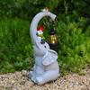 Crafts Solar Elephant Figurine Animal Ornaments Solar Powered Lantern  for Outdoor Landscape