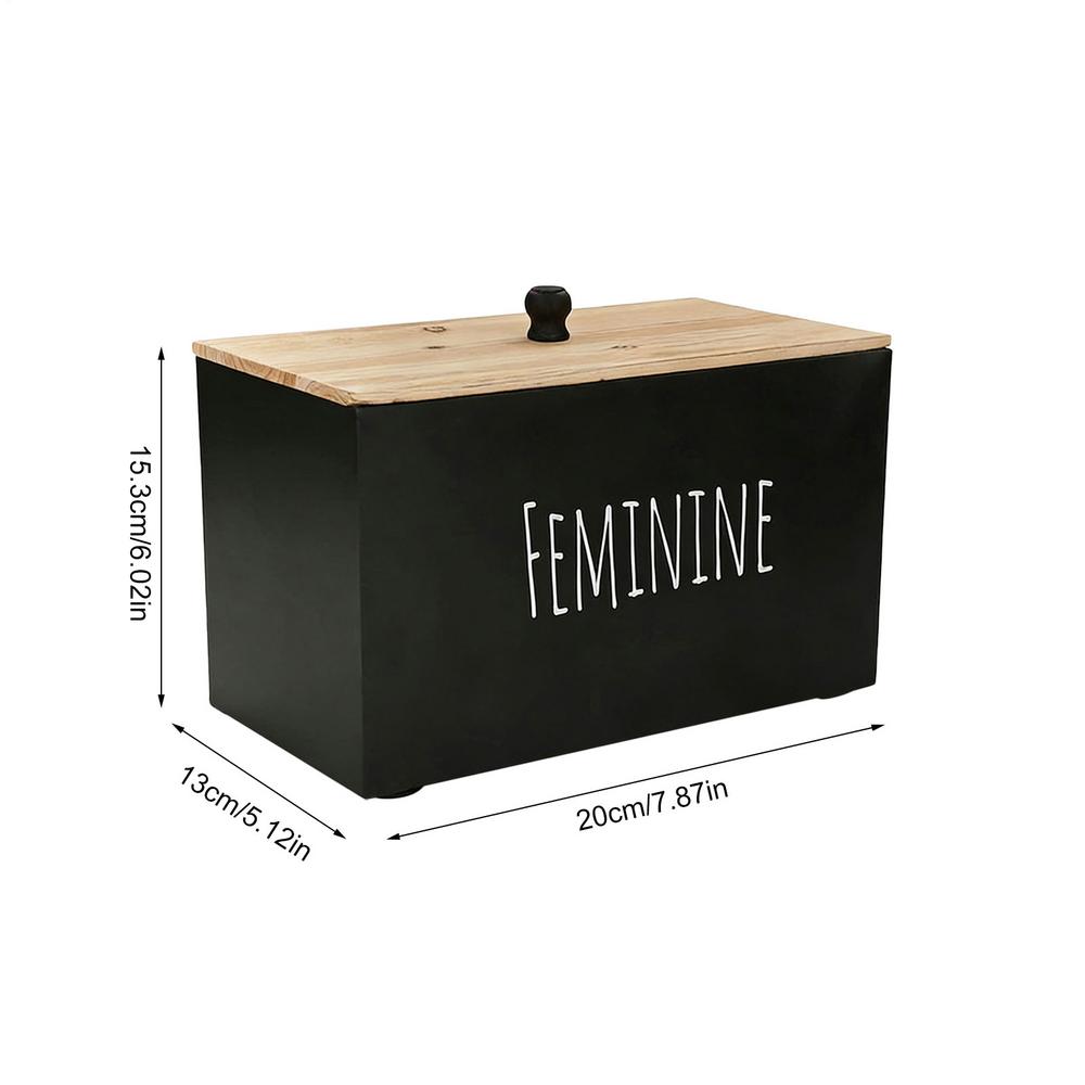 Bathroom Storage Containers Wood Toilet Feminine Product Organizer Pads Storage Box Women For Women Girls Teen Washroom Vanity