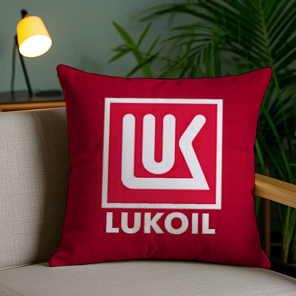 Pillow Case Fashion L-Lukoil Sofa Short Plush Double-Sided Hd Printing Room Home Office Gift Cushion Cover