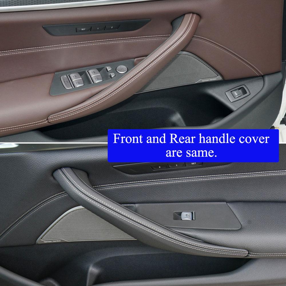 Para BMW Serie 5 G30 G31 F90 Manija Izquierda Derecha Cubierta Exterior de Cuero Manija Interior de Puerta Delantera Trasera 2018    2022