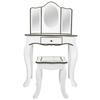 Coiffeuse - WOOMAX - Fille - Bois - 1 Tiroir - Miroir Inclus - Gris
