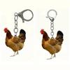 Hen Backpack Pendant Rooster Bag Hanging Birthday Gift Chicken Acrylic Keychain  Couple
